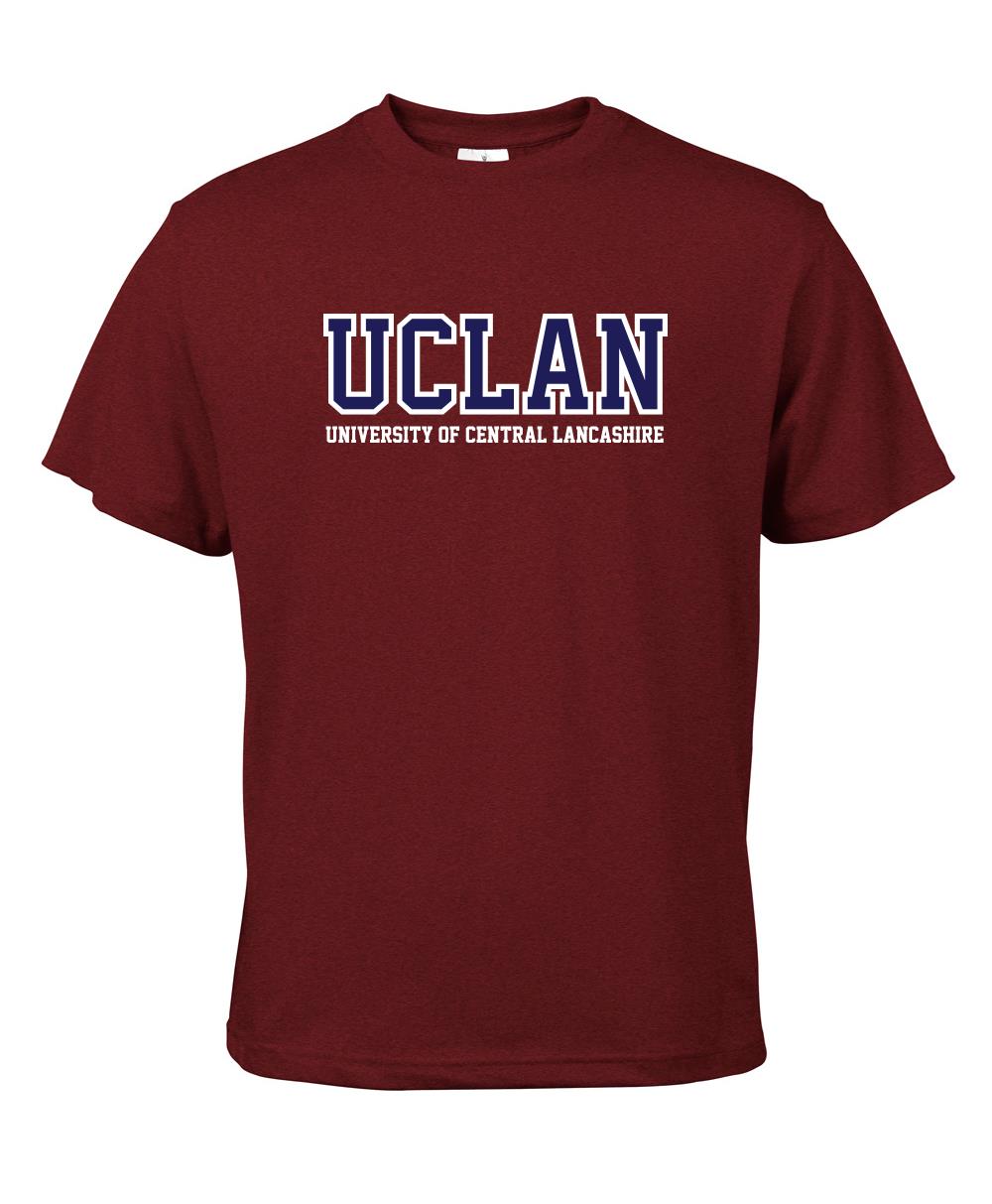 Burgundy UCLan Logo Tshirt